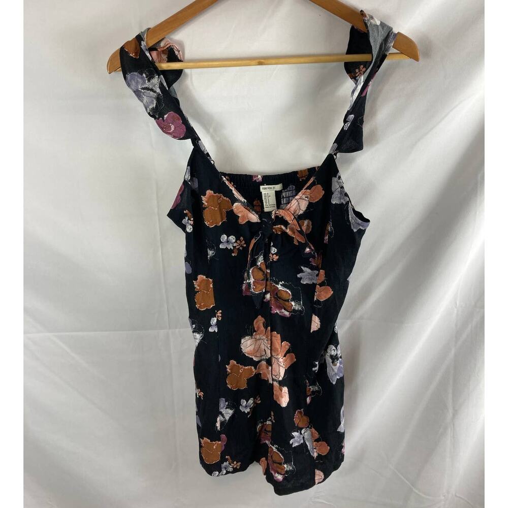 Forever21 Floral Ruffle Sleeve Romper Size Small